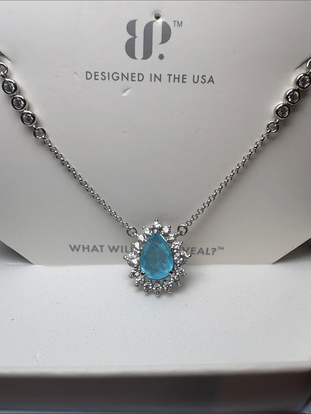 Bomb Party - OG Necklace - Unmistakably Divine - Aqua Blue Quartz - Rhodium